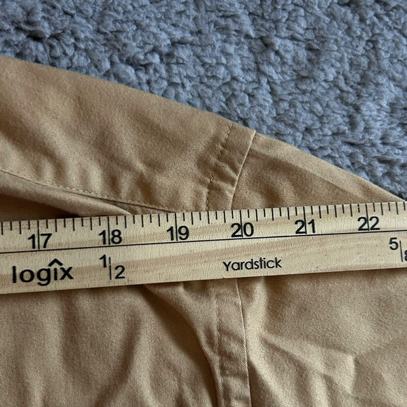 Croft & Barrow Mens Size L Casual Button Up Long Sleeve Shirt Beige Preppy - Picture 7 of 12